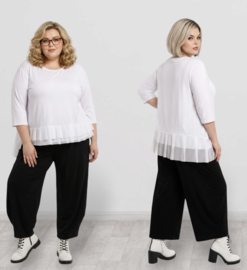 AKH oversized viscose tricot A-lijn tuniek/top wit/apart stretch