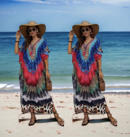 Brava moda zomerse luchtige viscose zomer poncho/ tuniek /niet doorschijnend