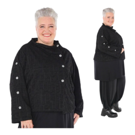 AKH viscose winter blazer jacquardkwaliteit zwart/stretch