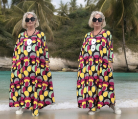 AKH viscose/linnen A-lijn asymmetrische jurk