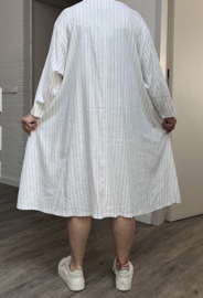 AKH oversized linnen mix A-lijn jurk/tuniek met zakken apart