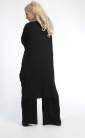 AKH oversized viscose tuniek/jurk met zakken stretch/zwart