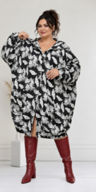 Naveed  oversized viscose jersey ballon blazer/vest  stretch/zwart/wit