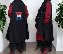 Vincenzo Allocca oversized mouwloos A-lijn katoenen vest/jasje met applicatie