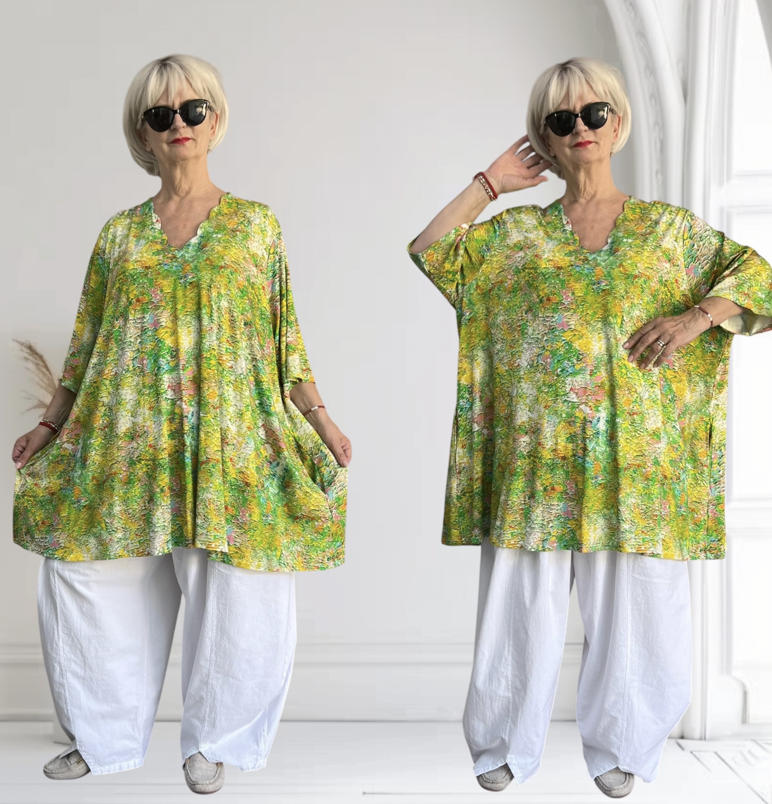 Naveed  oversized viscose jersey A-lijn jurk stretch