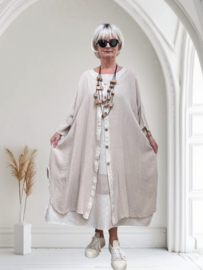 ITALIA MODA  linnen/katoen set  A-lijn blazer + jurk /in meerdere kleuren