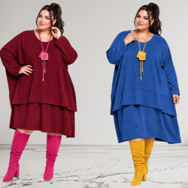 ITALIA  oversized viscose winter jersey mix jurk apart/stretch /in meerdere kleuren