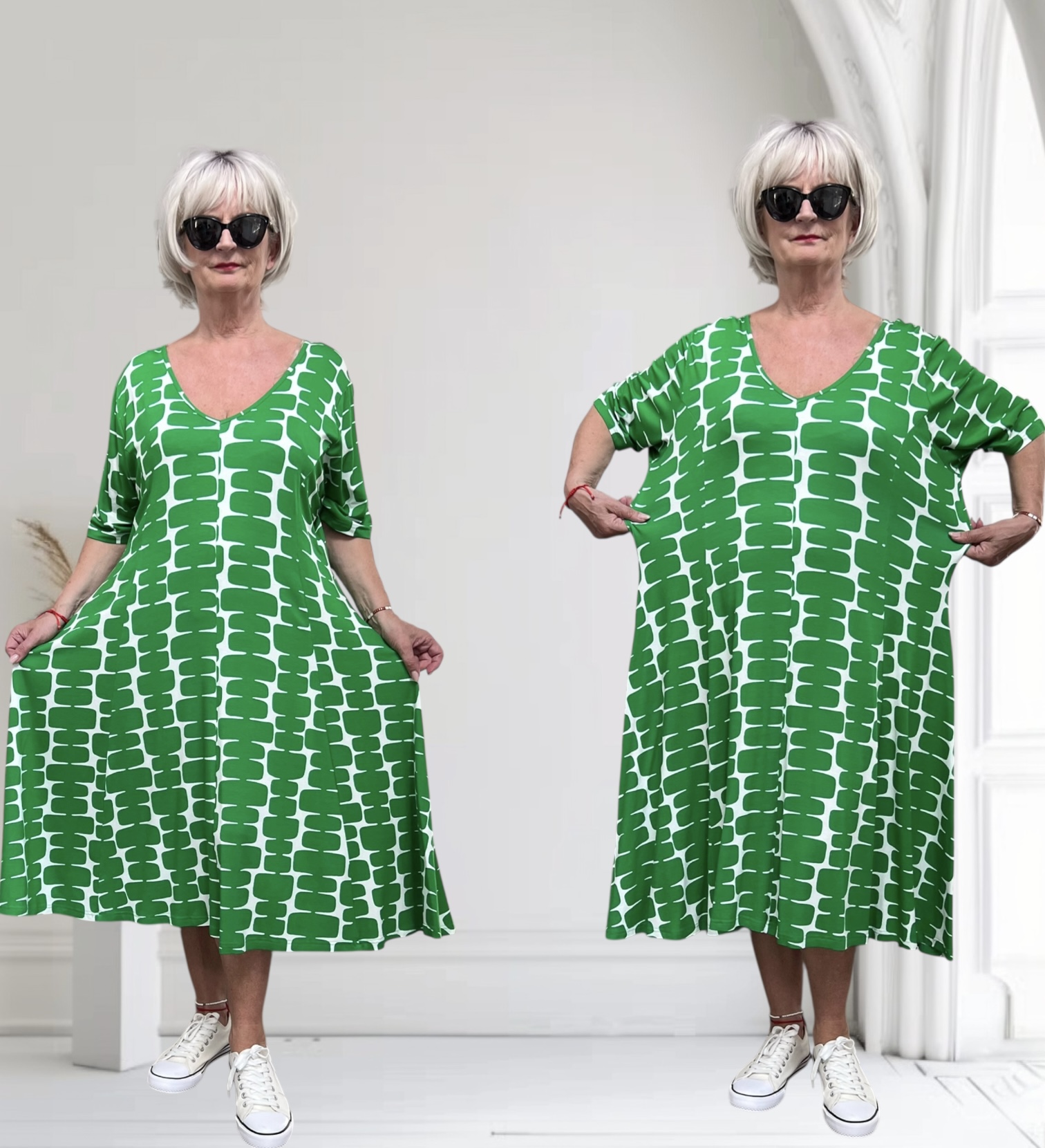 Ophilia viscose A-lijn jurk  stretch