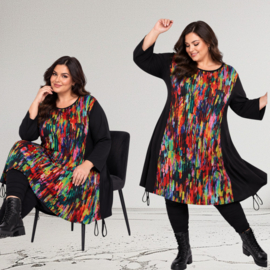 AKH oversized viscose mix jurk/tuniek apart stretch