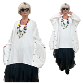 ITALIA MODA oversized mousseline katoen A-lijn tuniek