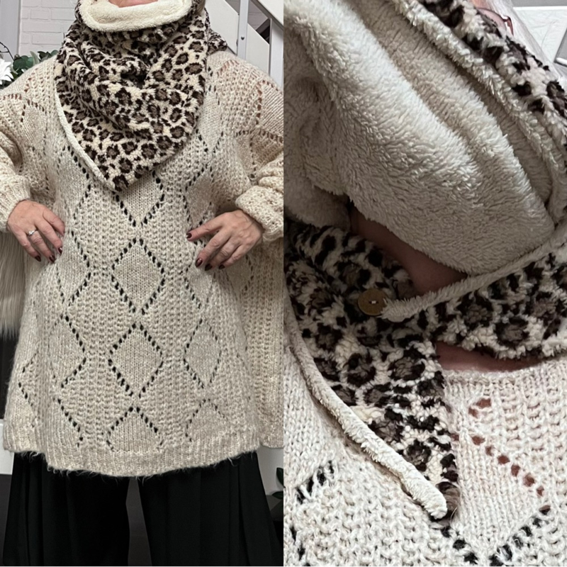 ITALIA zachte fleece dubbelzijdige driehoek sjaal - omslagdoek