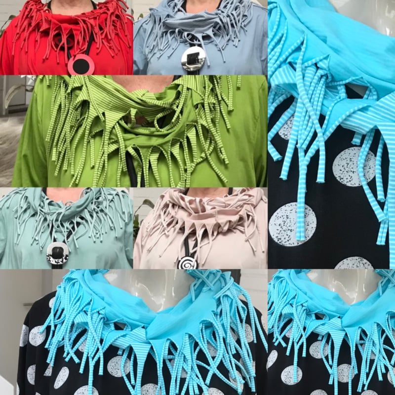 Moonshine cirkel strepen sjaal met franjes apart/ smal model/in meerdere kleuren
