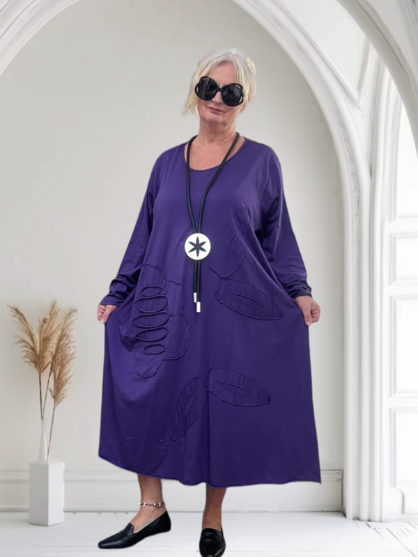 ITALY MODA oversized jersey tricot A lijn jurk apart stretch in meerdere kleuren