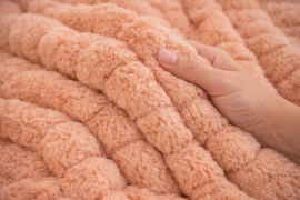 Kleed/Plaid VKW 'Harmony' Zalm/Perzik 150x200cm