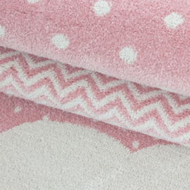 Kindervloerkleed VKW 'Kids Story Sweet Dreams' Roze Rond