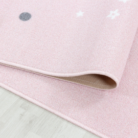 Kindervloerkleed VKW 'Kids Story Little Stars' Roze