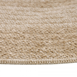 Vloerkleed VKW Outdoor/Indoor 'Pasir' Naturel/Wit Rond