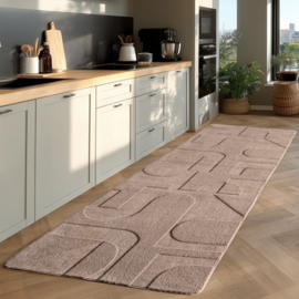 Vloerkleed VKW Scandinavisch 3D Effect 'Forma' Beige