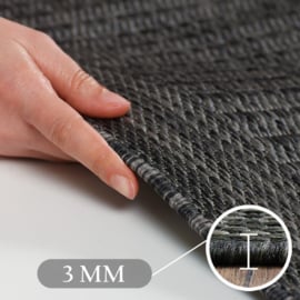Vloerkleed VKW Effen Outdoor/Indoor 'Donna' Zwart