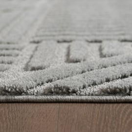 Vloerkleed VKW Scandinavisch 3D Effect 'Logit' Grijs Rond