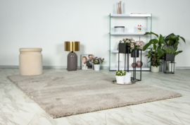 Vloerkleed Scandinavisch Hoogpolig Effen "Dream" Beige