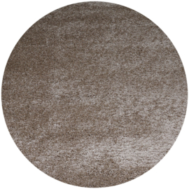Vloerkleed Hoogpolig 'Rome Cappuccino' Zand Rond