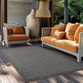 Vloerkleed VKW Effen Outdoor/Indoor 'Donna' Zwart