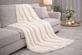 Kleed/Plaid VKW 'Blush' Ivory 150x200cm