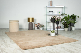 Vloerkleed Scandinavisch Hoogpolig Effen "Dream" Champagne