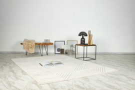 Vloerkleed Modern Scandinavisch Laagpolig Grafisch "Viva 3D  2" Ivory