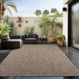 Vloerkleed VKW Effen Outdoor/Indoor 'Placencia' Beige/Grijs