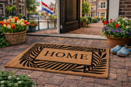 Kokos Schoonloopmat VKW 'Home 605' Natural/Zwart