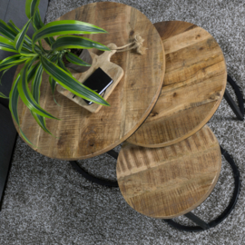 Vloerkleed Hoogpolig 'Rome Stone' Houtskool