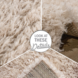 Vloerkleed VKW Effen Hoogpolig 'Amila' Beige