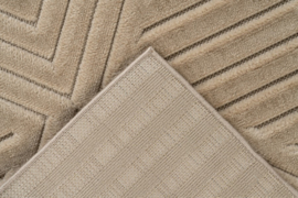 Vloerkleed Modern Scandinavisch Laagpolig Grafisch "Viva 3D 2" Beige