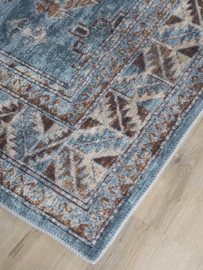 Vloerkleed Vintage 'Laria' Blauw/Bruin