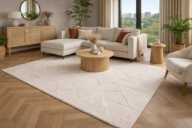 Vloerkleed VKW Scandinavisch 3D Effect 'Linea' Crème