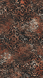 Vloerkleed Design 'Mozaic & Fresco' Antraciet/Rood
