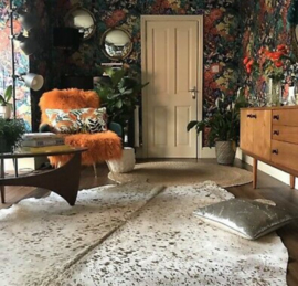 Koeienhuid  Devoré  Goud 180x200cm