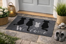 Deurmat VKW 'Welcome Home 504' Grijs/Zwart