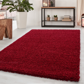 Vloerkleed VKW Hoogpolig Shaggy 'Dreamliner' Rood