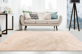 Vloerkleed VKW Hoogpolig Effen 'Impulse' Beige