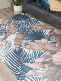 Vloerkleed Botanisch 'Palm' Blauw