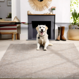Vloerkleed VKW Industrieel Outdoor/Indoor 'Levu' Beige
