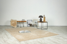 Vloerkleed Modern Scandinavisch Laagpolig Grafisch "Viva 3D 3" Beige