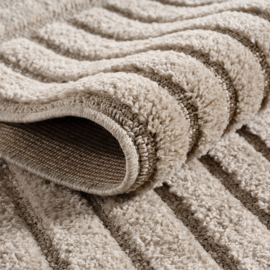 Vloerkleed VKW Scandinavisch 3D Effect 'Nordik' Beige Rond