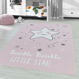 Kindervloerkleed VKW 'Kids Story Little Stars' Roze