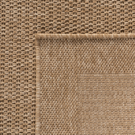 Vloerkleed VKW Effen Outdoor/Indoor 'Nolan' Beige/Zwart