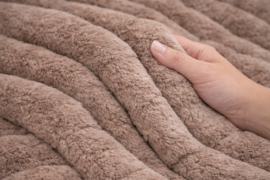 Kleed/Plaid VKW 'Blush' Taupe 150x200cm