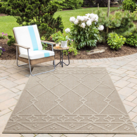 Vloerkleed VKW Grafisch Outdoor/Indoor 'Arnfinn' Beige